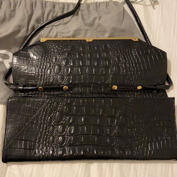 Brahmin Black Croc Clutch with Removable Strap - Picture 3 of 6